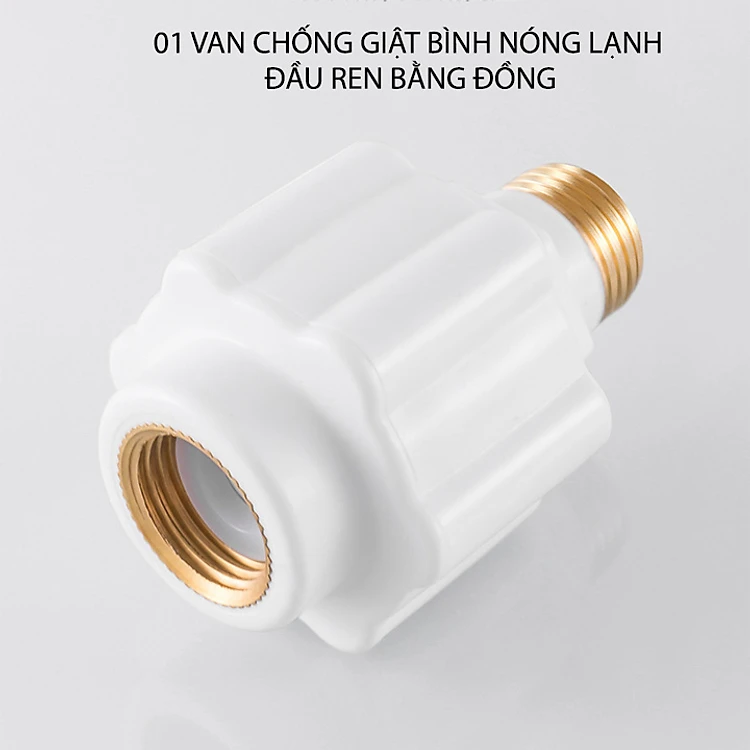 Van chống giật bình nóng lạnh với đầu ren bằng đồng D20mm,hàng LOẠI 1 ren đồng, nhựa chịu nhiệt PPR