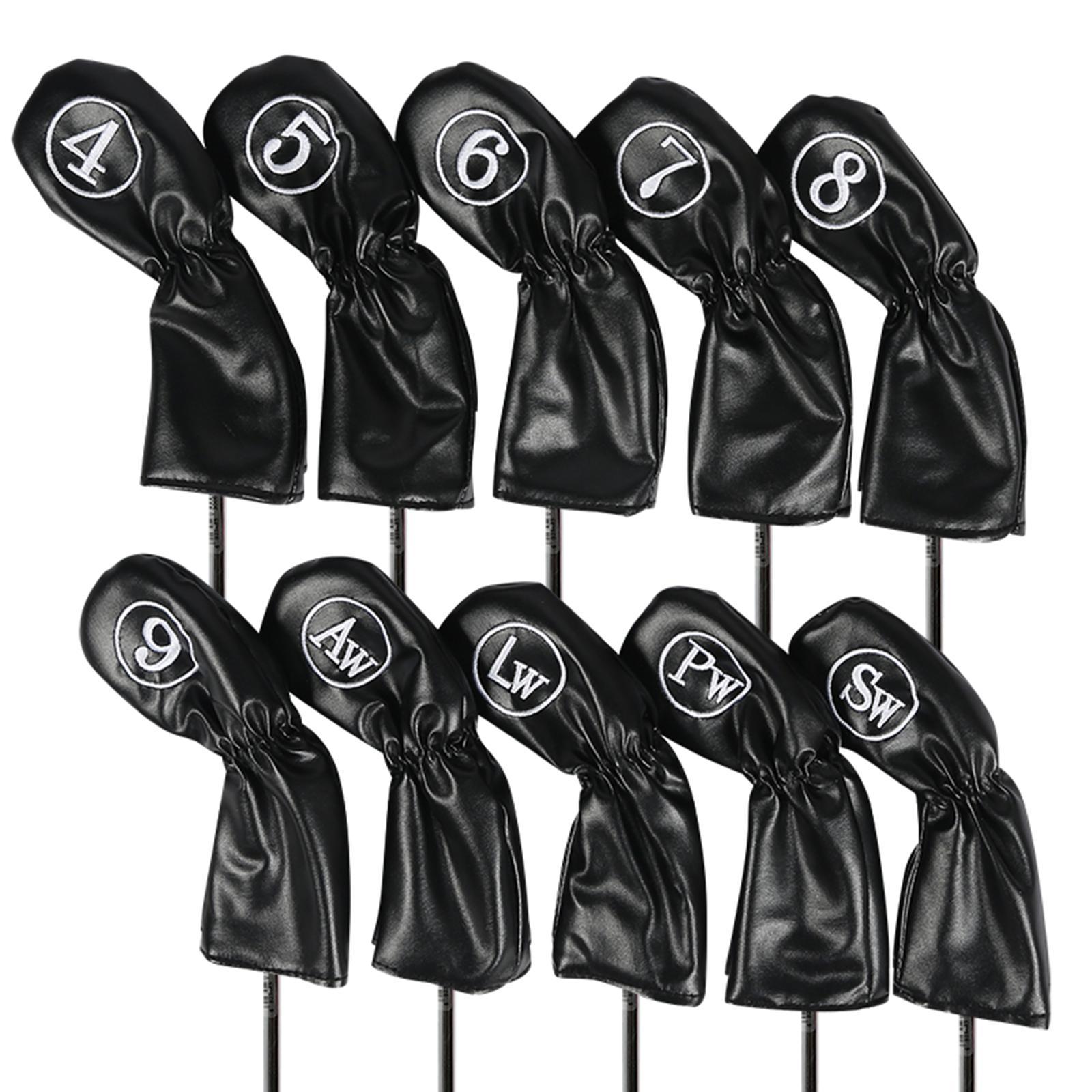 10x Golf Iron Covers Set Protector Golf Wedges Headcovers Golf Club Headcovers with Number Tags for Display Golfer Putters Golfers Women Men