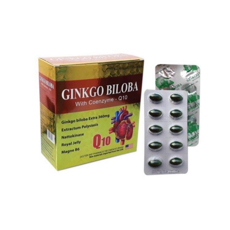 Viên uống bổ não GINKO BILOBA Hộp 100 viên - Coenzyme Q10 - Ginkgo 360