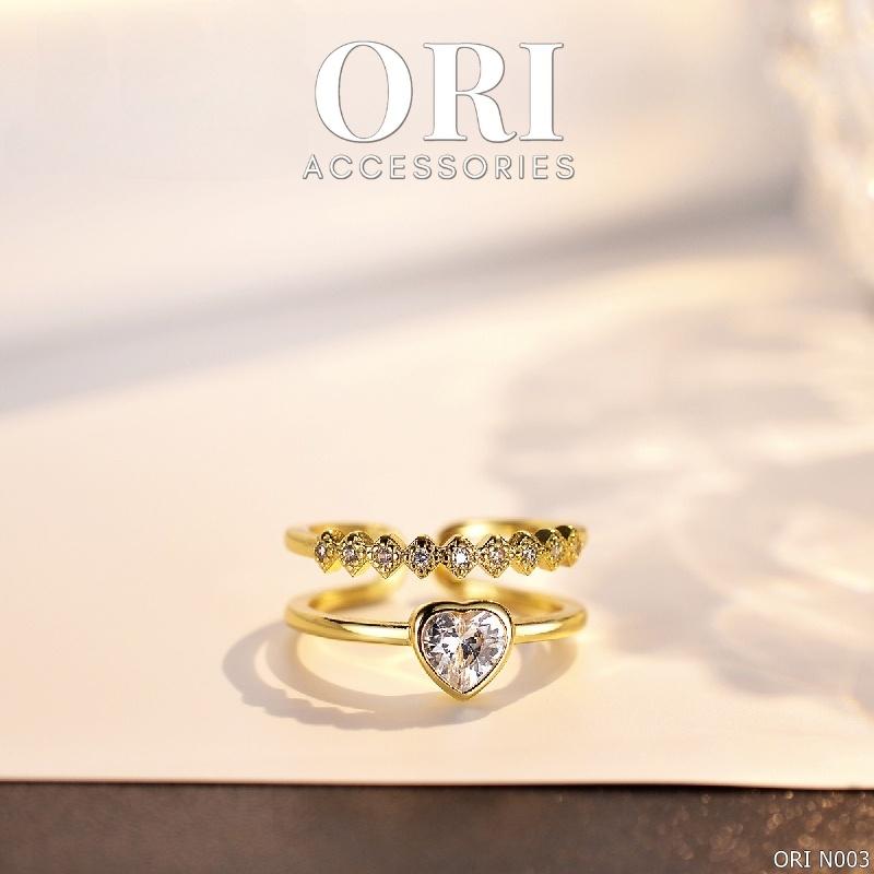 Nhẫn nữ Freesize Mặt trái tim Nerissa thời trang tinh tế ORI ACCESSORIES N003