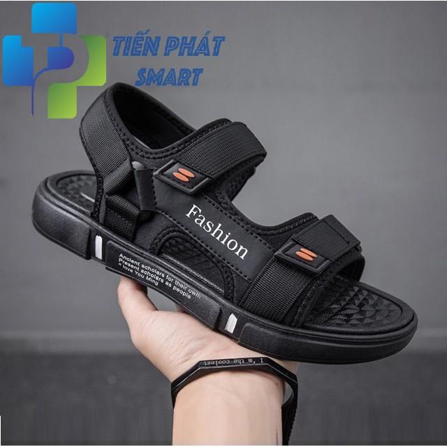 Dép sandal nam Fashion quai ngang thoáng khí êm chân phù hợp mọi lứa tuổi( Màu Đen)