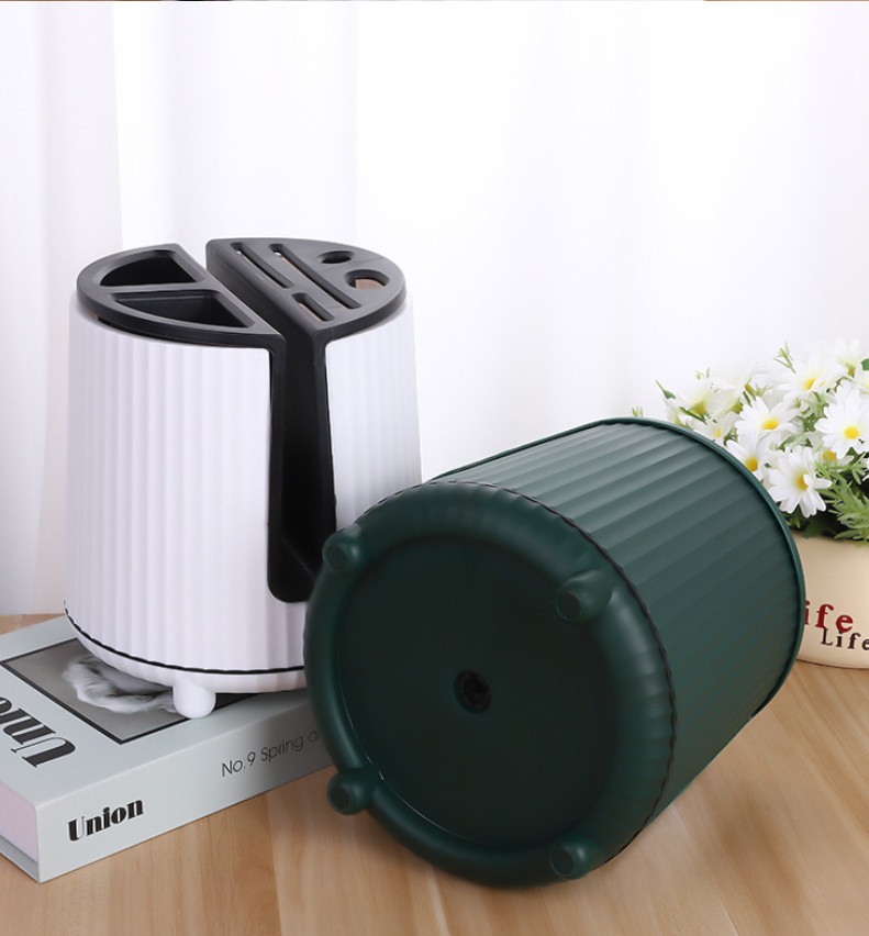 Ống hộp đựng dụng cụ nhà bếp xoay 360 độ có đế thoát nước siêu tiện dụng, kệ đựng đũa thìa dao thớt kéo
