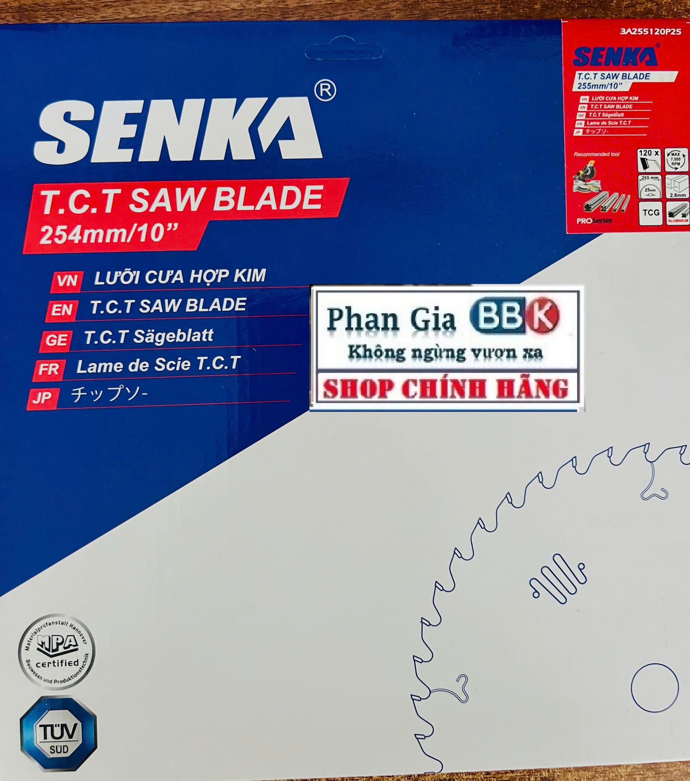 Lưỡi cắt nhôm hợp kim SENKA 255 - 305 120 răng Made in Germany - Hàng chính hãng