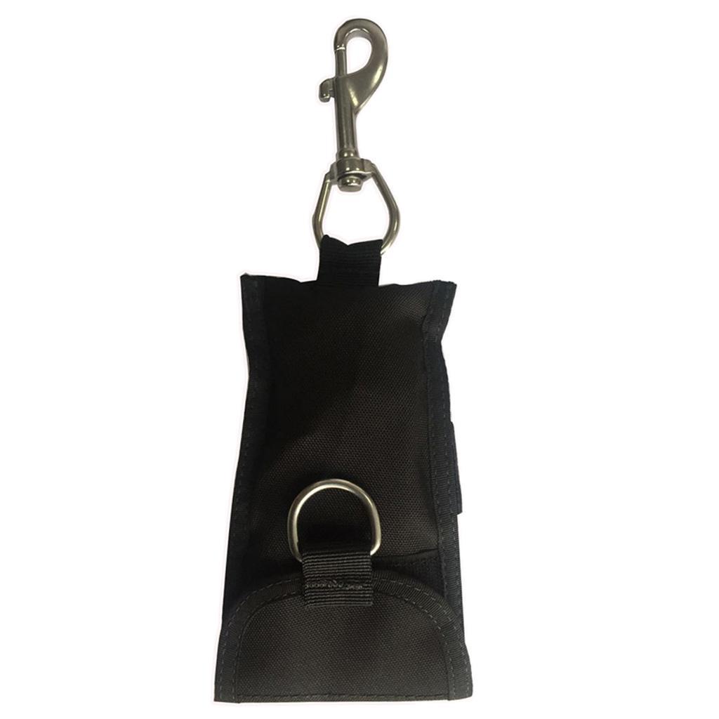 Scuba Diving Single Hook Webbing Clip & Storage Bag Black