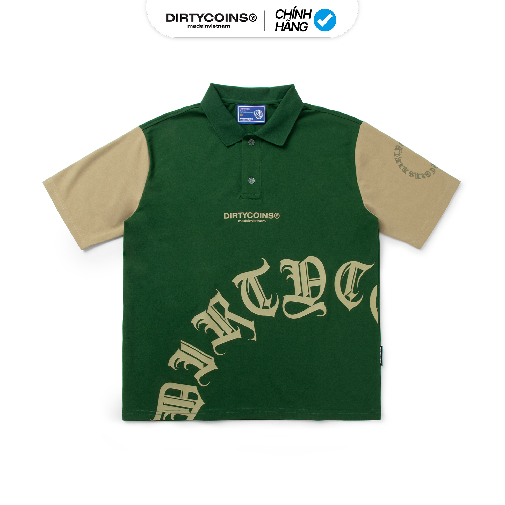 Áo Thun DirtyCoins Gothic Logo Polo - Green/Brown