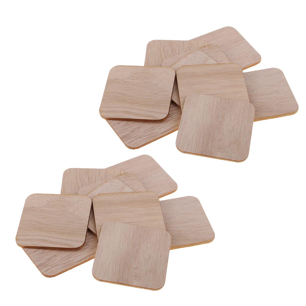 200 Gói Chưa Hoàn Thành Miếng Gỗ Trống Gỗ Ô Vuông Góc Tròn Bằng Gỗ Lỗ Cắt Cho Diy Tiếp Liệu, Thủ Công, trang T