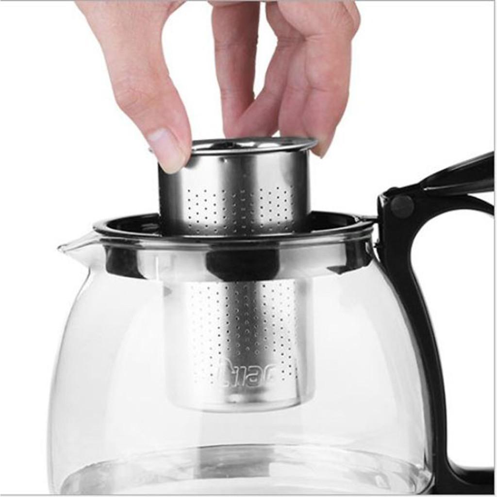 Bộ Ấm Trà Thủy Tinh Có Lưới Lọc Kèm 4 Cốc Chống Nóng Cao Cấp
