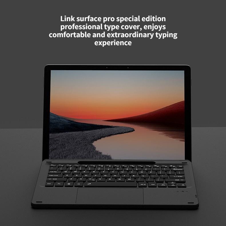 Bàn Phím Bluetooth Không Dây Cho Microsoft Surface Pro 8 / Pro 9 / Pro X Có Đèn Nền 7 Màu Cổng Sạc type-c