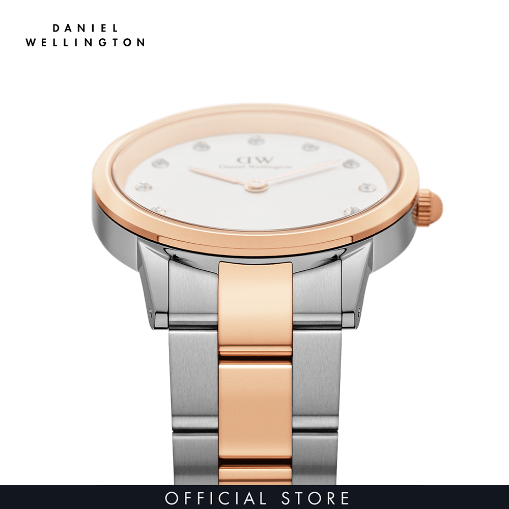 Đồng hồ Daniel Wellington dây thép không gỉ - Iconic Lumine trắng-bạc - vàng hồng