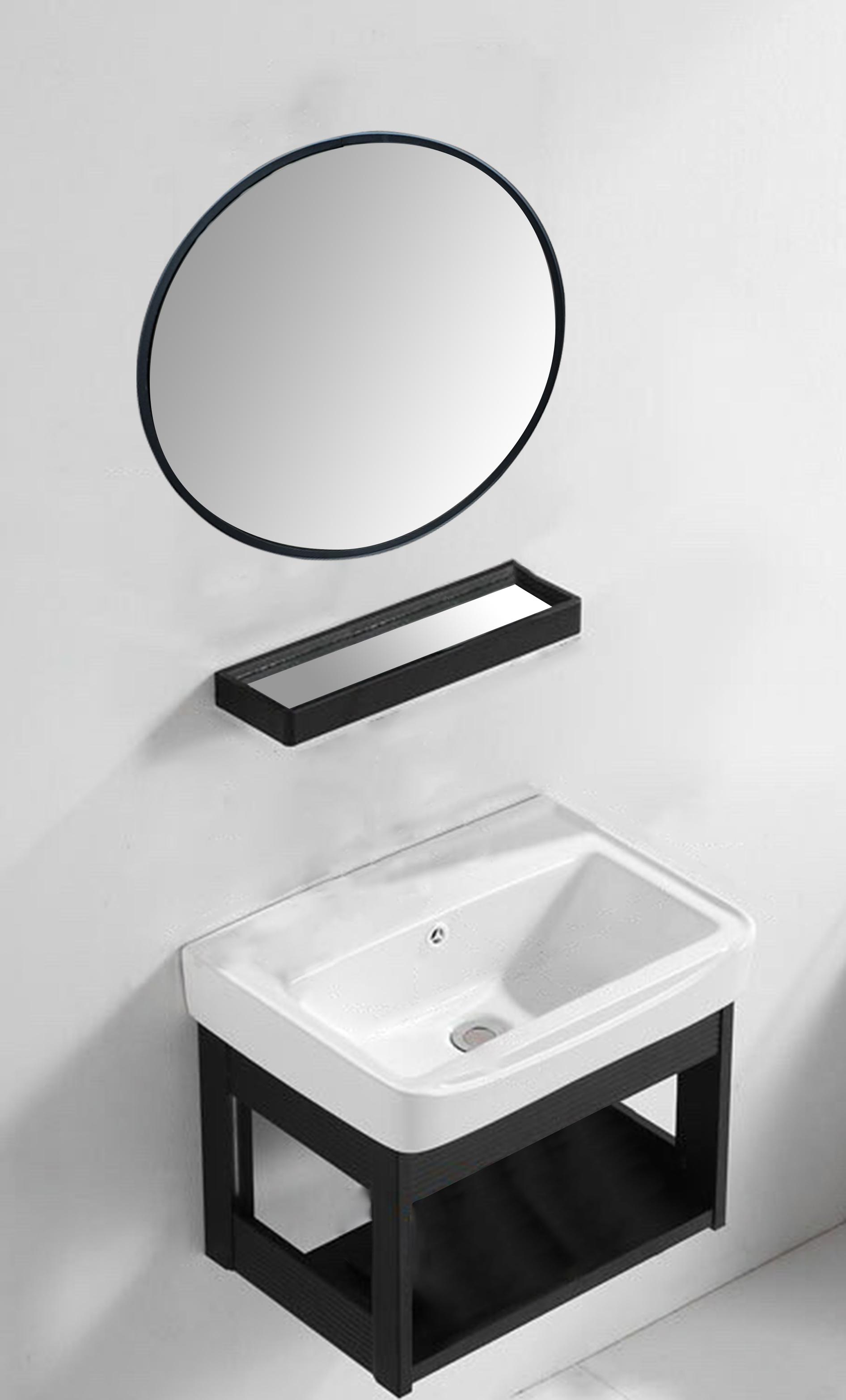Bộ tủ chậu lavabo mini - COMBO 4 Món Tủ Chậu Lavabo + Gương + Kệ Gương Thông Minh Gọn Gàng Sang Trọng Cho Phòng Tắm