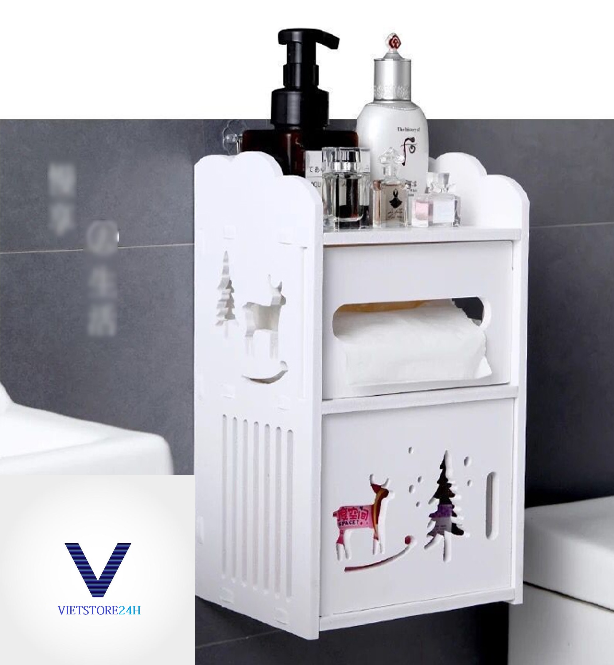 Hộp đựng giấy vệ sinh không thấm nước 2 tầng HD00001