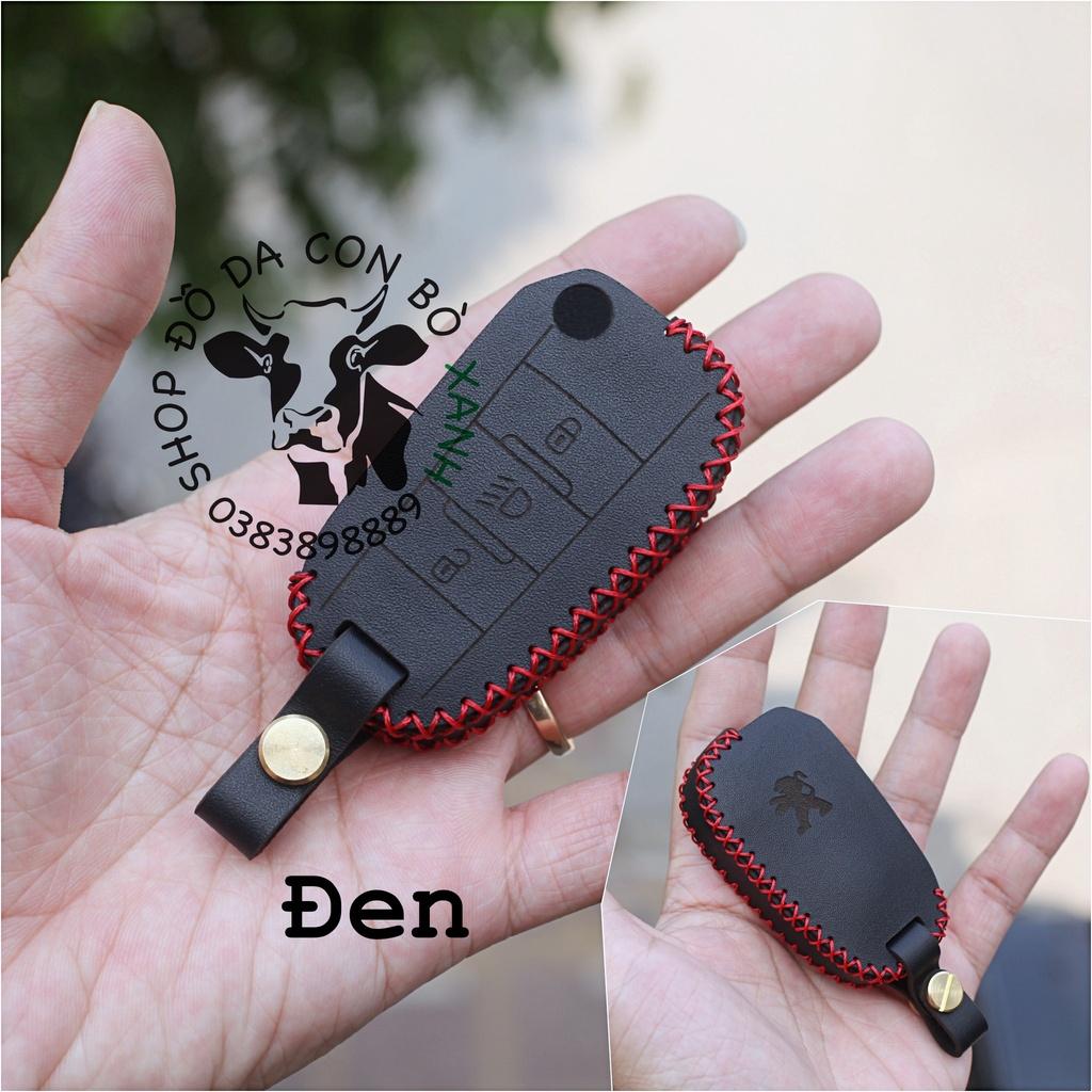 Bao da dành cho Chìa Khoá Peugeot 208, 308, 508 chìa gập Handmade Da Thật 002