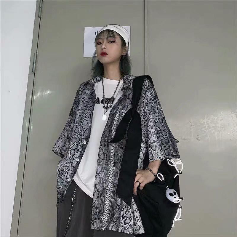 Áo Sơ Mi Ngắn Tay In Họa Tiết Da Rắn Thời Trang Dành Cho Nam