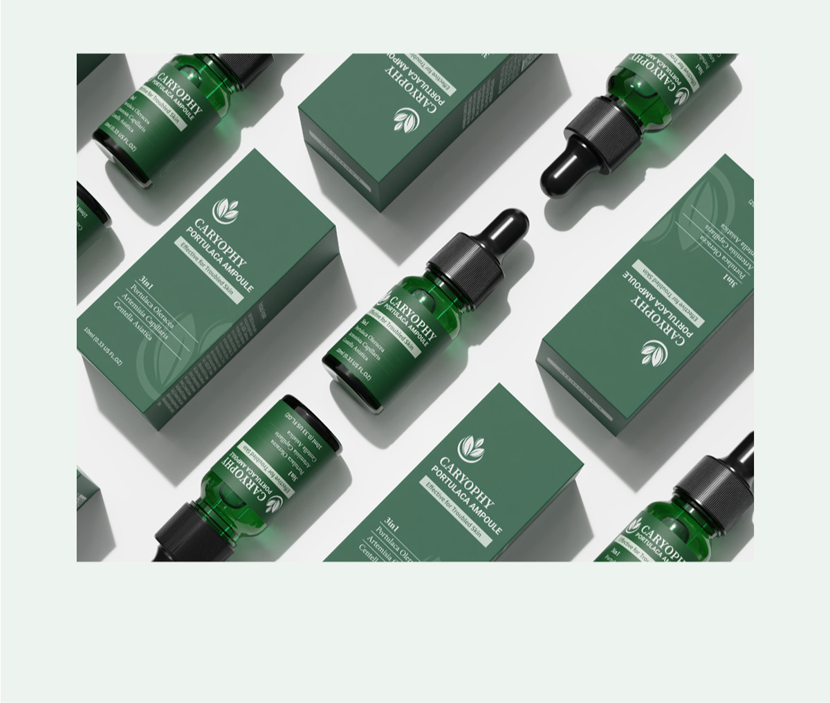 Combo 2 serum giảm mụn mờ thâm Caryophy Portulaca Ampoule 10ml