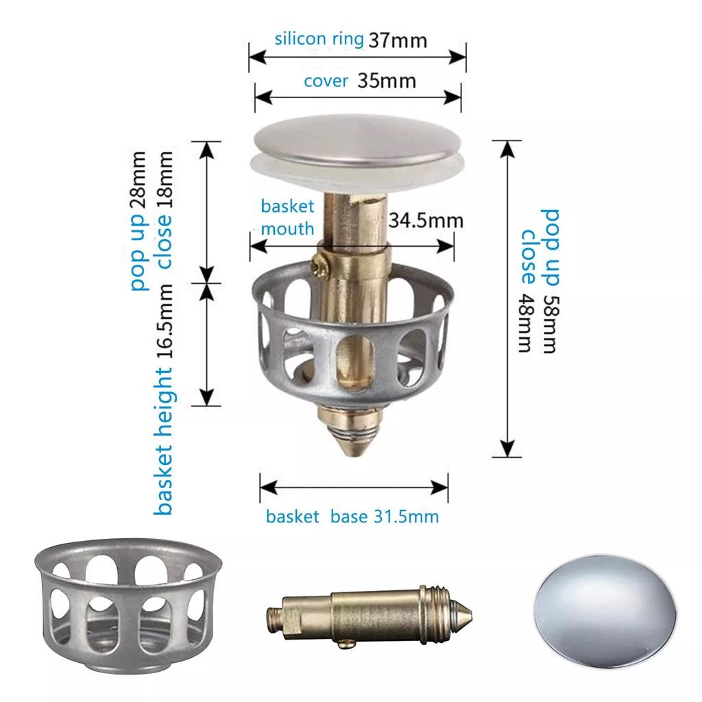 Nút nhấn bộ xả chậu rửa mặt lavabo