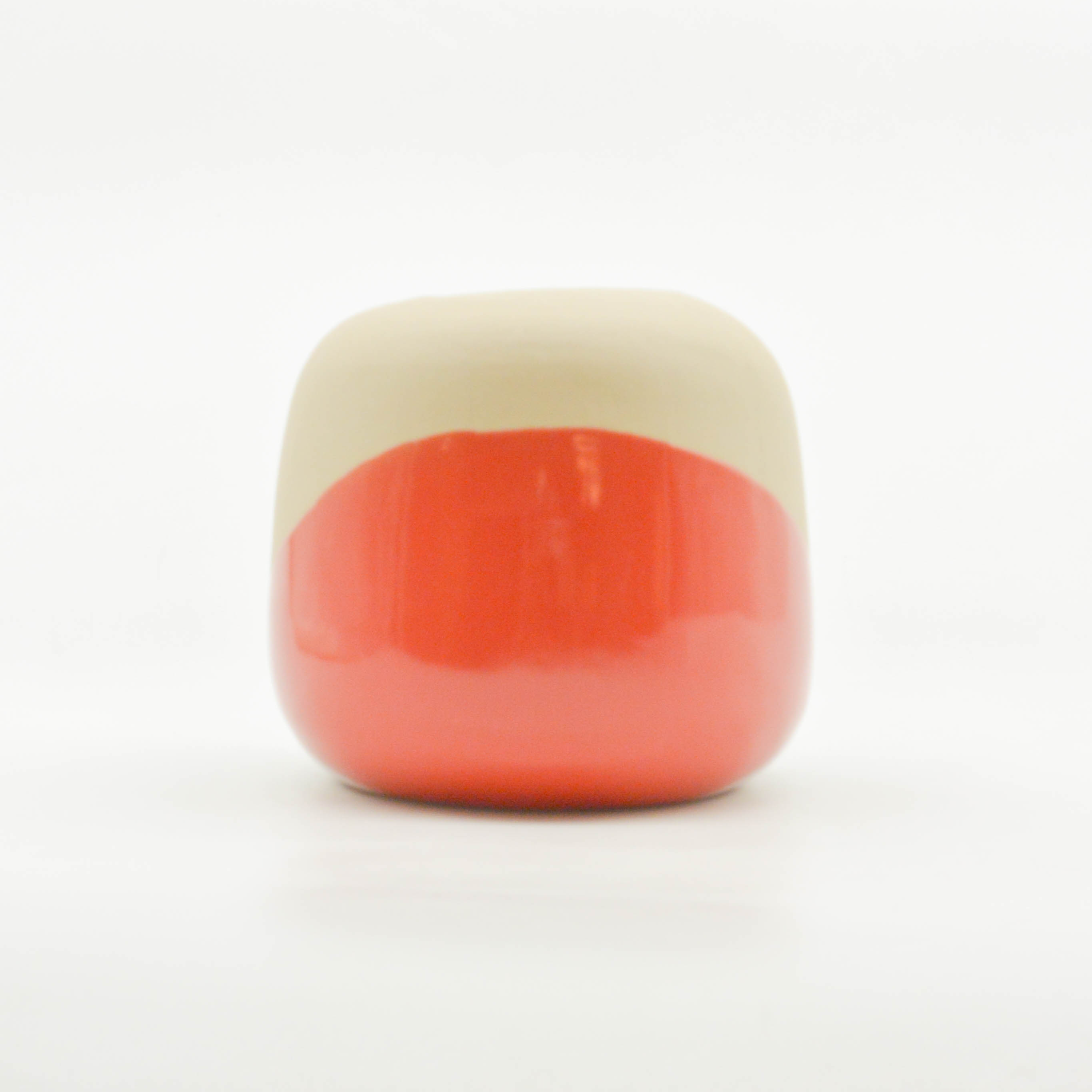 Bình Hoa Mimosa - Nhỏ - Đỏ cam semi-matte - Men đầy bình