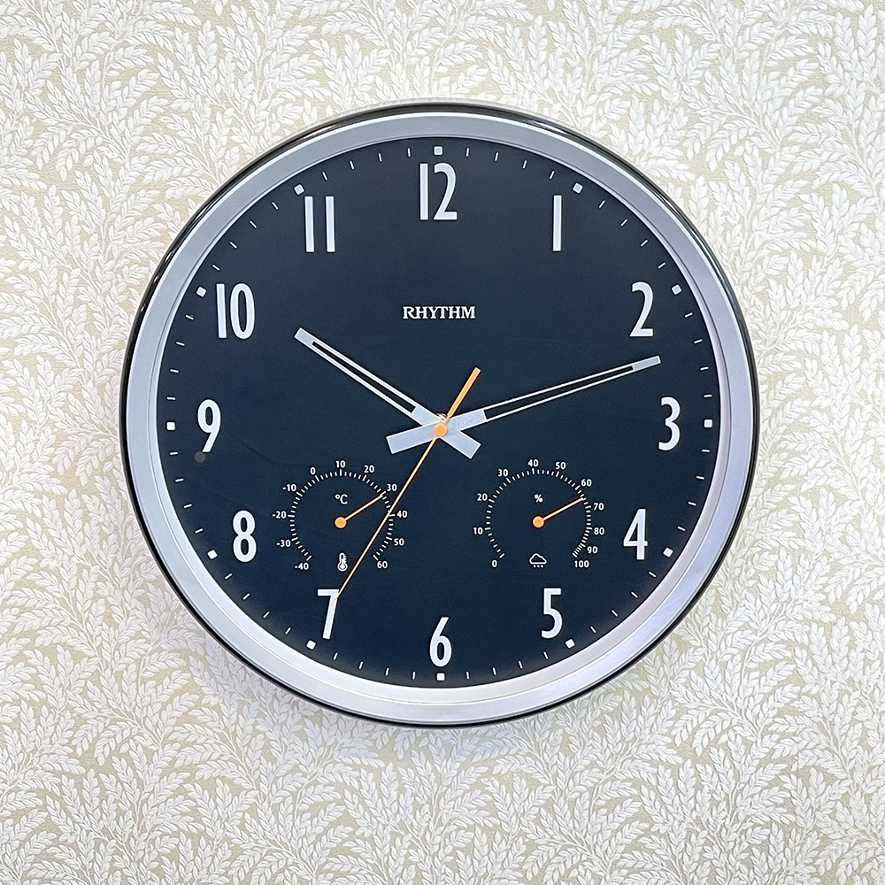 Đồng hồ treo tường Nhật Bản Rhythm CFG727NR02 – Kt 35.0 x 5.0cm, 886g. Vỏ nhựa, Dùng PIN.