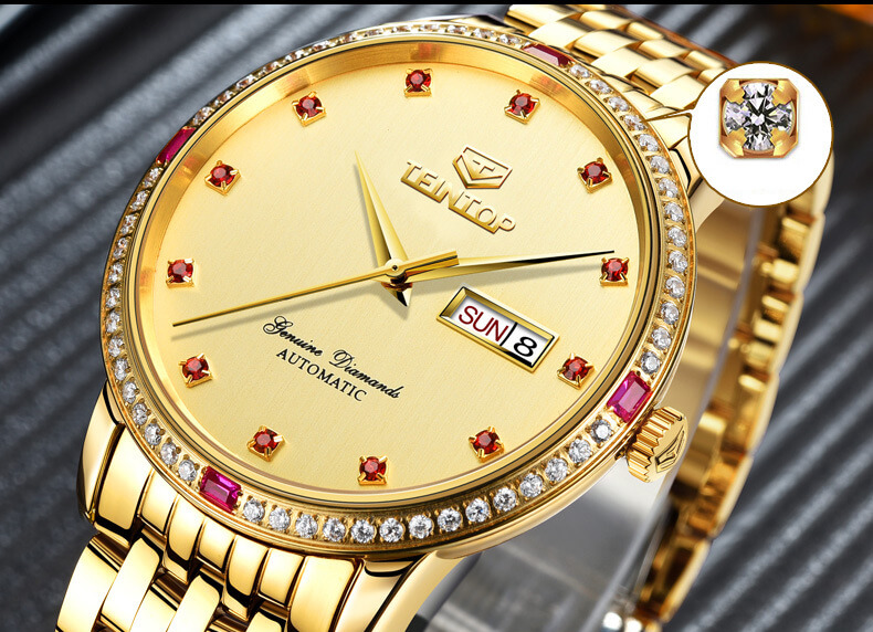 Đồng hồ nam chính hãng Teintop T7008-3 Fullbox, Kính sapphire ,chống xước,chống nước,dây kim loại thép không gỉ 316L, máy cơ , Mới 100%,Bảo hành 12 tháng,thiết kế đơn giản,sang trọng và lịch lãm