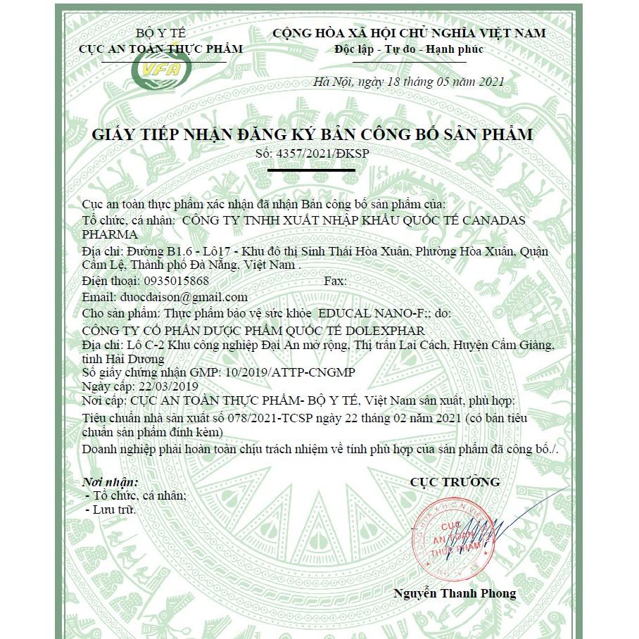 TPBVSK EDUCAL NANO F hộp 60 viên.