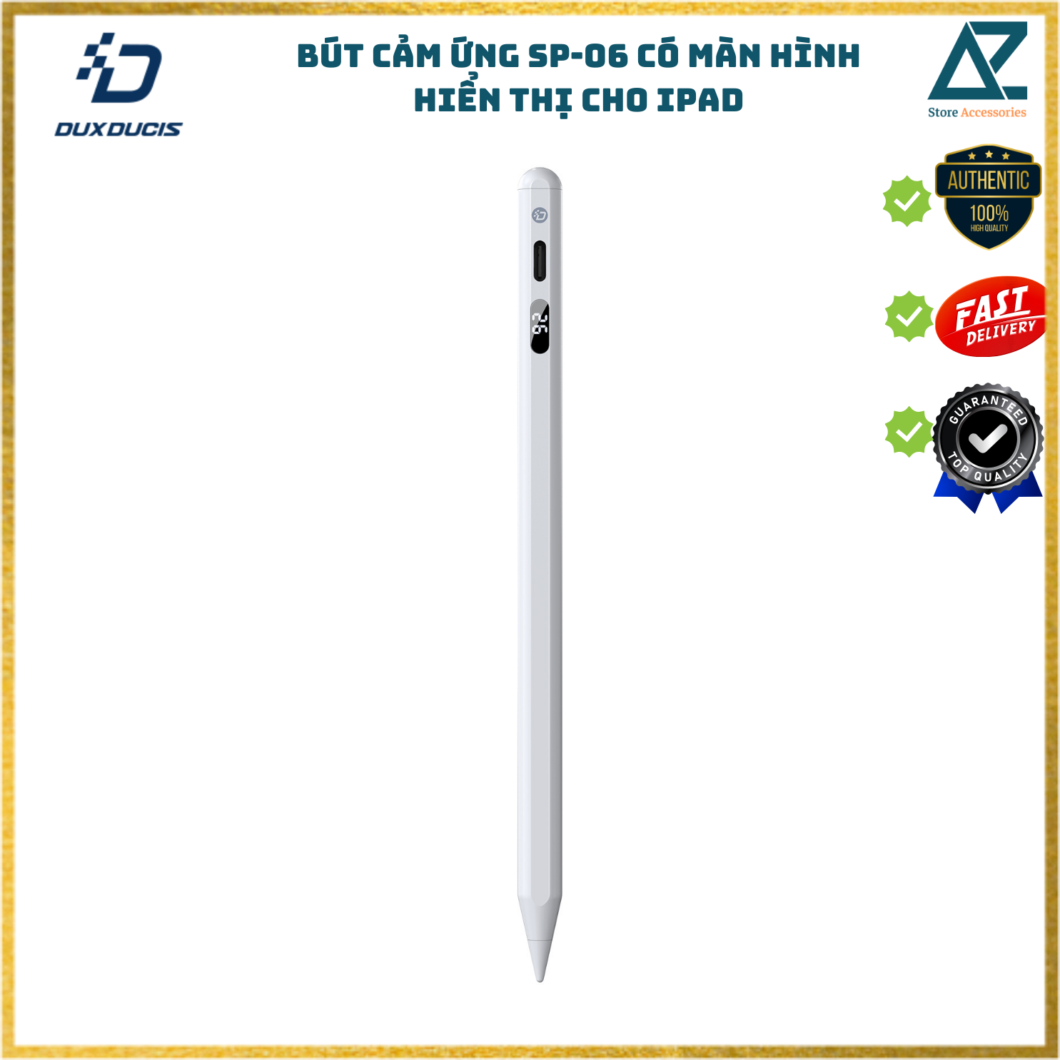 Bút cảm ứng Dux Dicis SP-02/ SP-06 Stylus Pen dành cho ipad 2024/ iPad Pro/ Ipad Air/ Ipad Mini/ Ipad Gen 6,7,8,9,10, có màn hình hiển thị- Hàng chính hãng