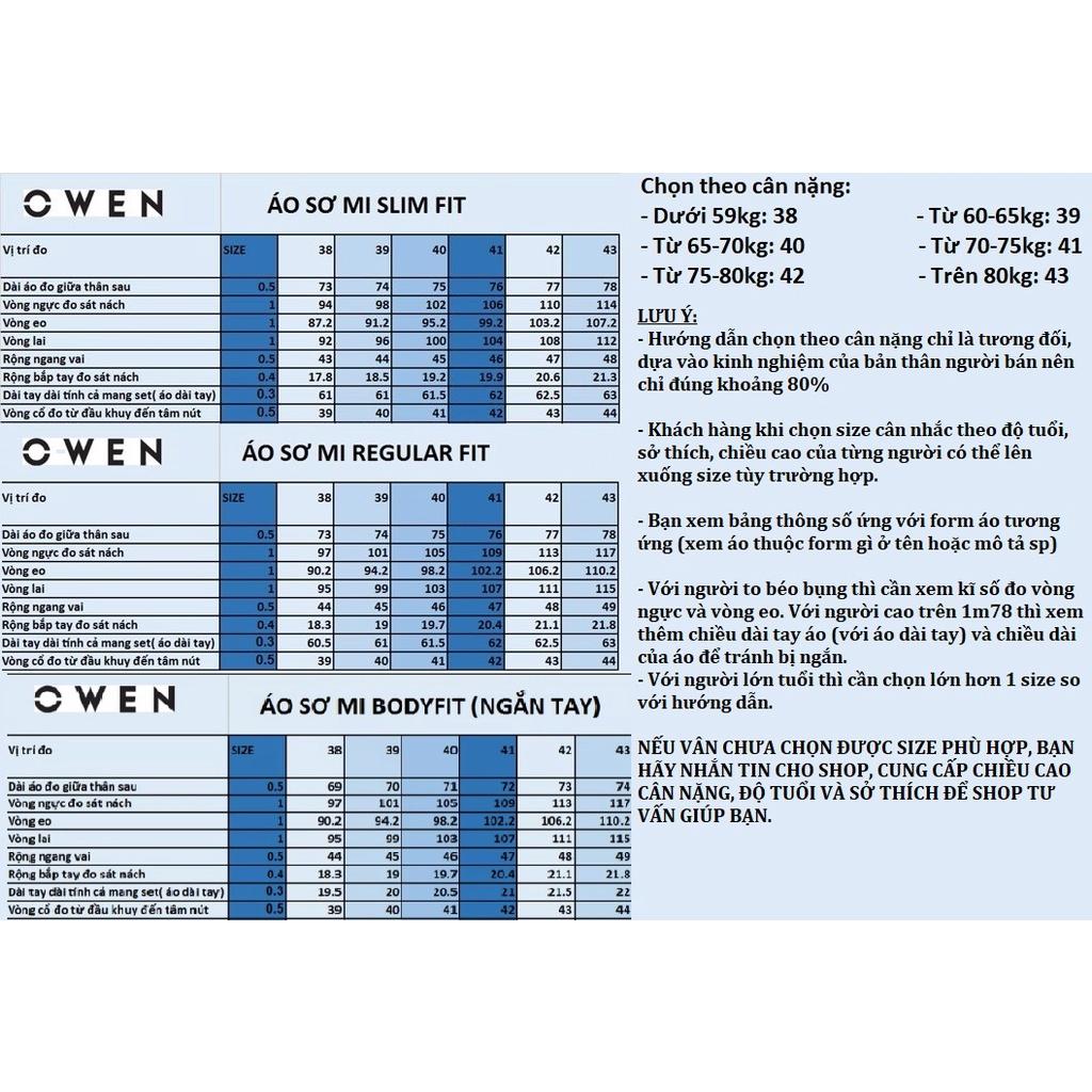 OWEN - Áo sơ mi dài tay Owen Regularfit chất cafe kẻ ca rô xanh 220870