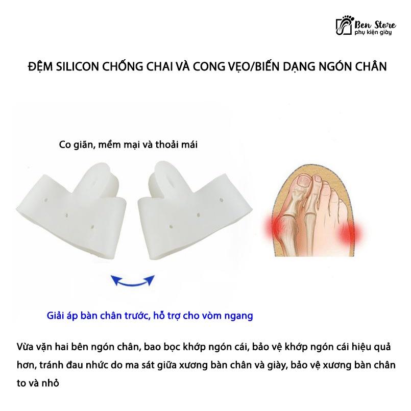 1 cặp đệm silicon chống chai và cong vẹo/biến dạng ngón chân #sil 13