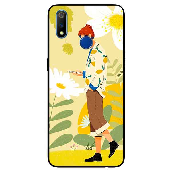 Ốp lưng in cho Realme 3 Pro Mẫu Cô Gái Mèo Vàng