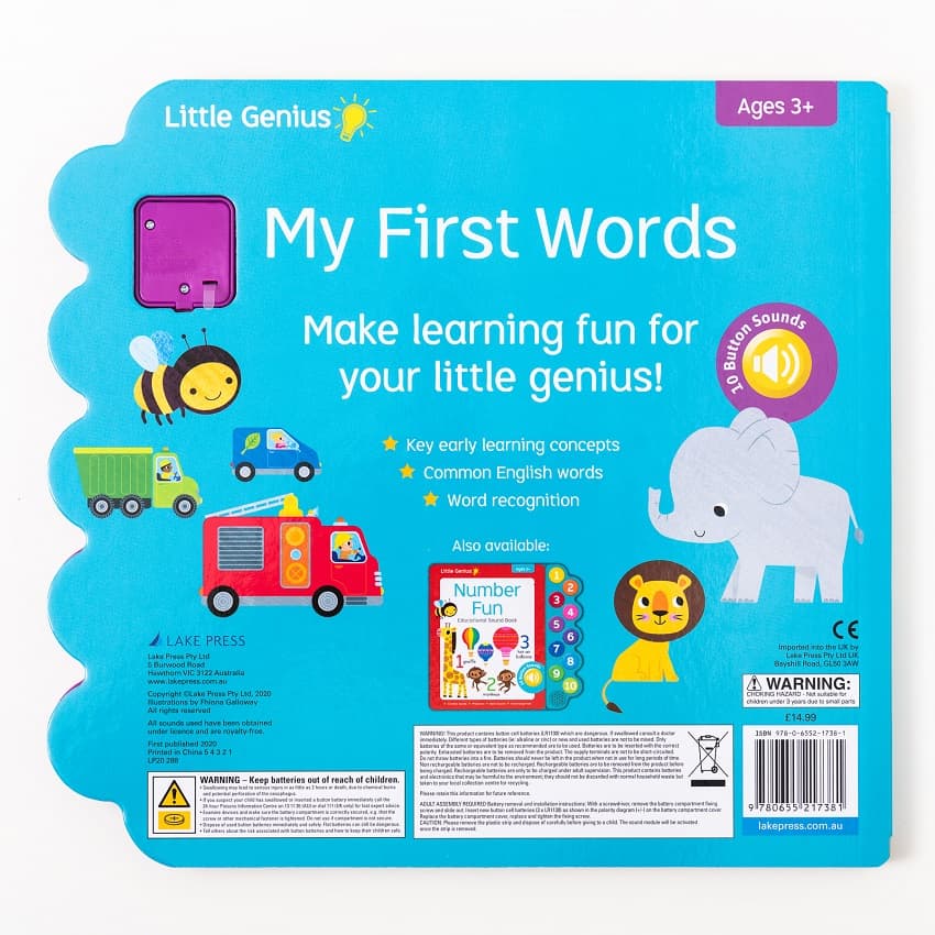 Little Genius My First Words Educational Sound Book - 10 Button Sound