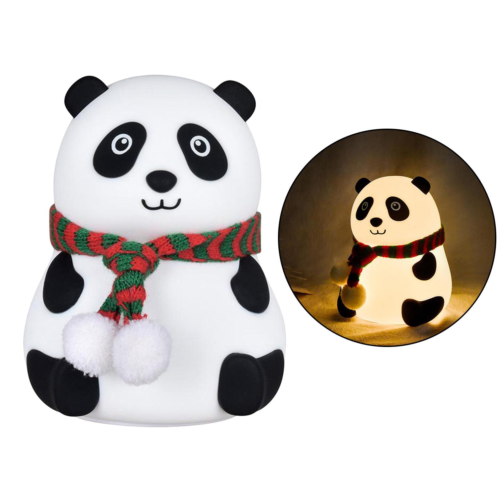 Cute Panda Night Light for Kids,Toddler,Kawaii Animal Lamp,Silicone Nursery Baby Nightlight, Kids Bedroom Decrations,Color Changing,Valentines Gifts