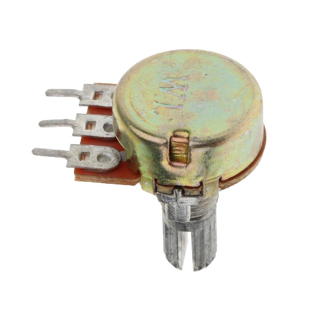 5Pack 50K OHM Single Linear Knurled Shaft Potentiometer Type B Split Shaft
