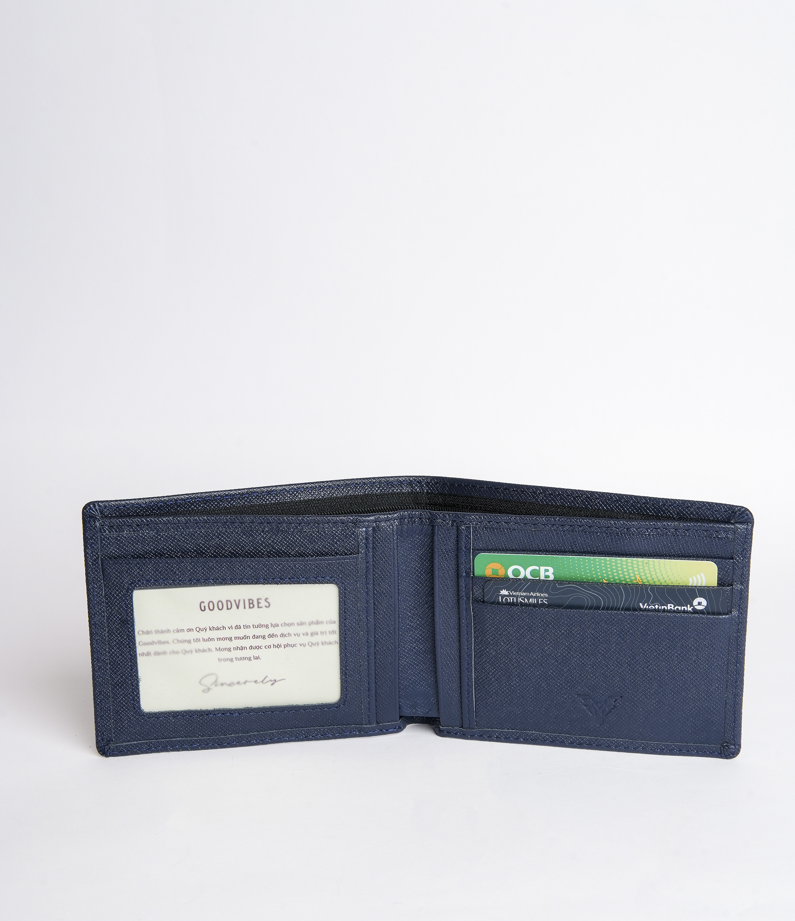 Ví da ngang Goodvibes dùng da bò Taiga cao cấp bảo hành 24 tháng