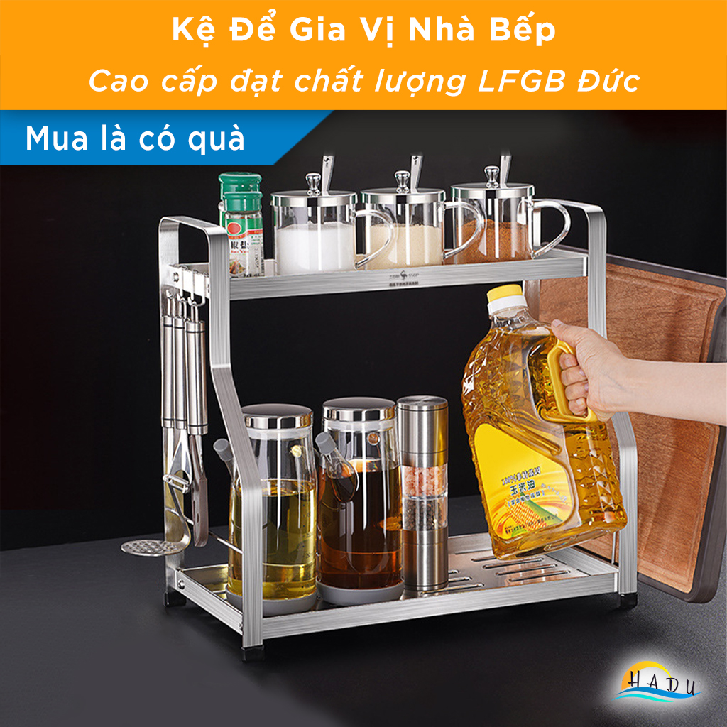 Kệ Đựng Gia Vị Nhà Bếp 2 Tầng Cao Cấp Đạt Chất Lượng Đức SSGP