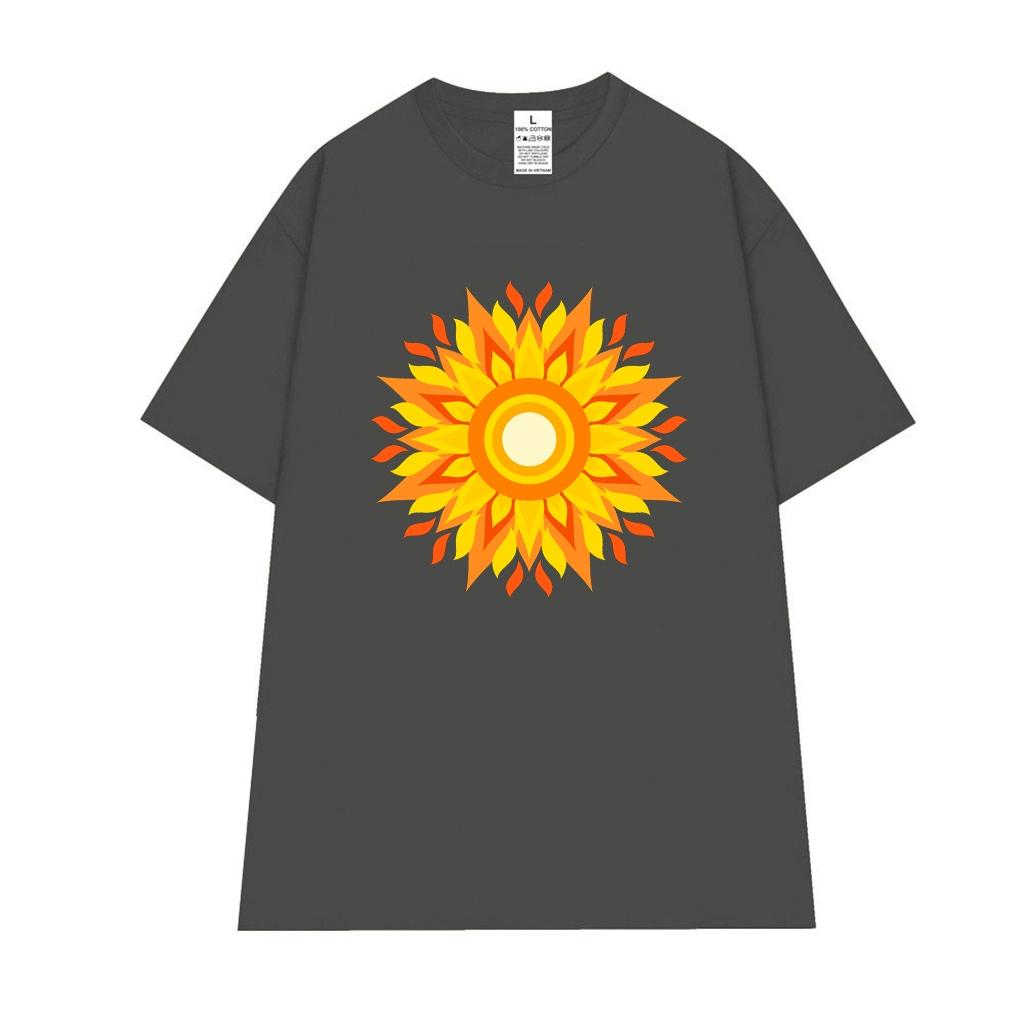Cao cấp - Áo thun oversize hình hoa Mandala sắc vàng rực rỡ Mandala shirt BND537