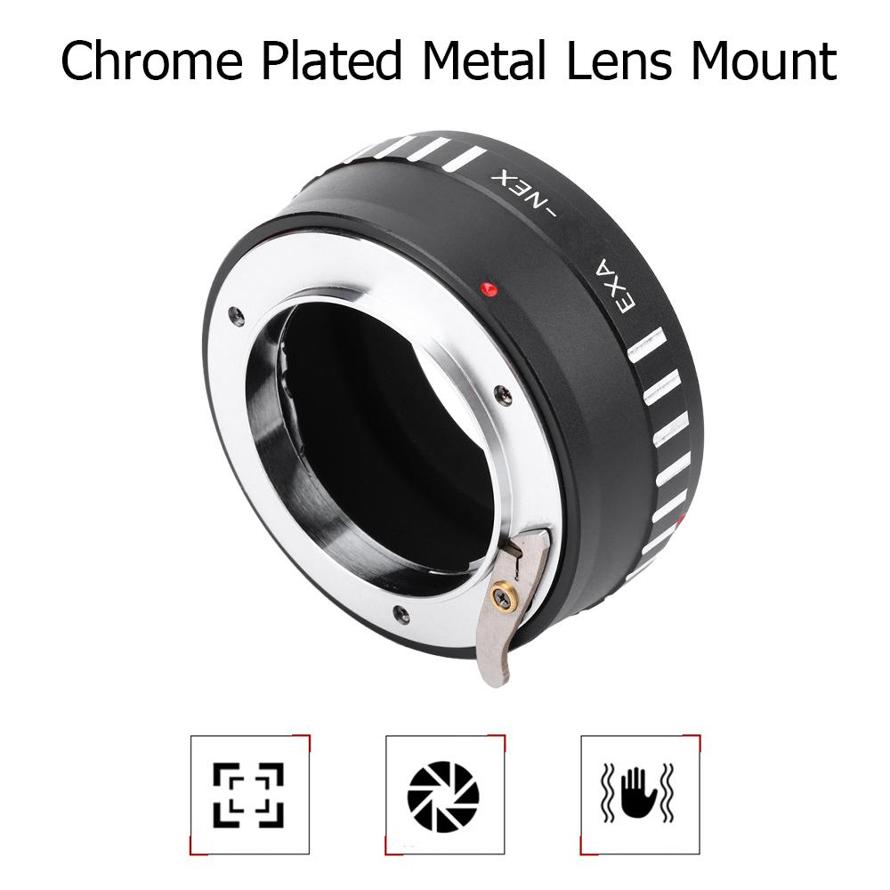 Bộ chuyển đổi ngàm ống kính kim loại EXA-NEX lấy nét bằng tay Tương thích với EXA của Nikon đến Máy ảnh không gương lật ngàm NEX của Sony