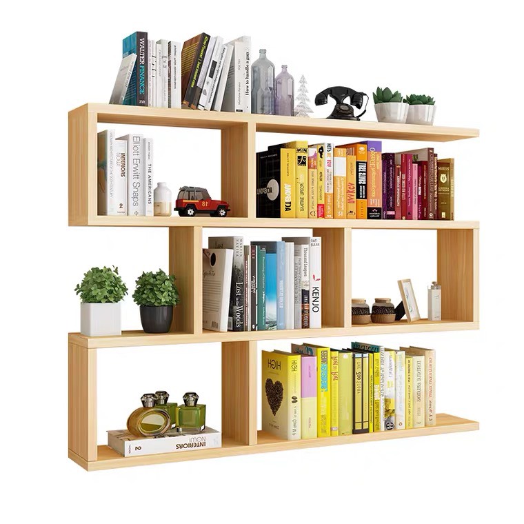 Kệ Gỗ Treo Tường Trang Trí, Kệ Sách 4 Tầng Decor Nhà Cửa Dễ Dàng Lắp Ghép, Đầy Đủ Phụ Kiện