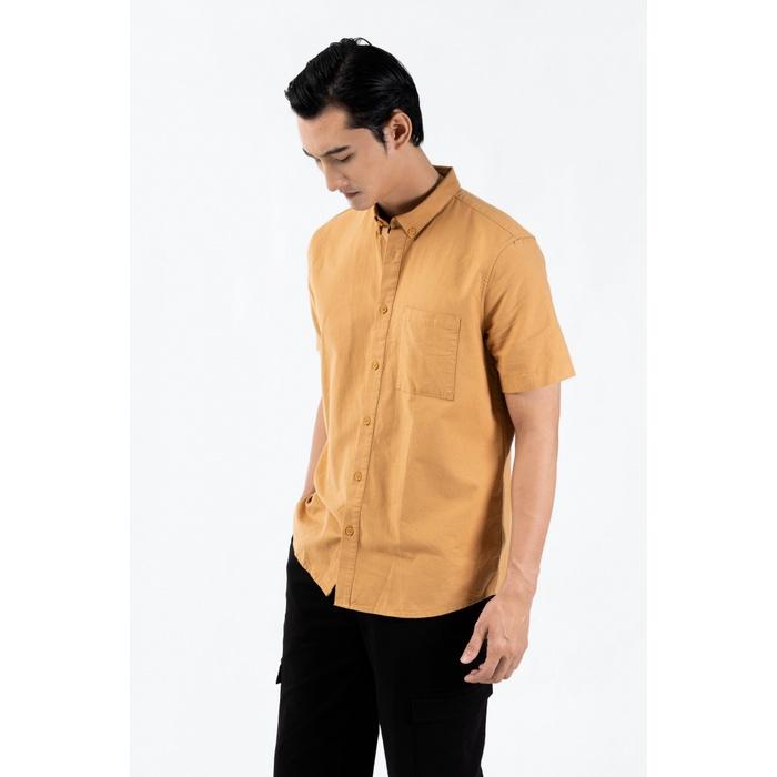 ÁO SƠ MI NAM TAY NGẮN OXFORD TRƠN FORM FITTED - 10F22SHS002C | LASTORE MENSWEAR