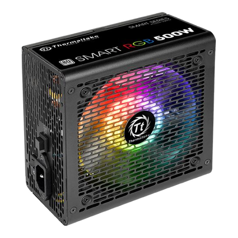 Nguồn Máy Tính PSU Power Thermaltake Smart RGB 500W 80 Plus White PS-SPR-0500NHSAWE-1 120mm - Hàng Chính Hãng