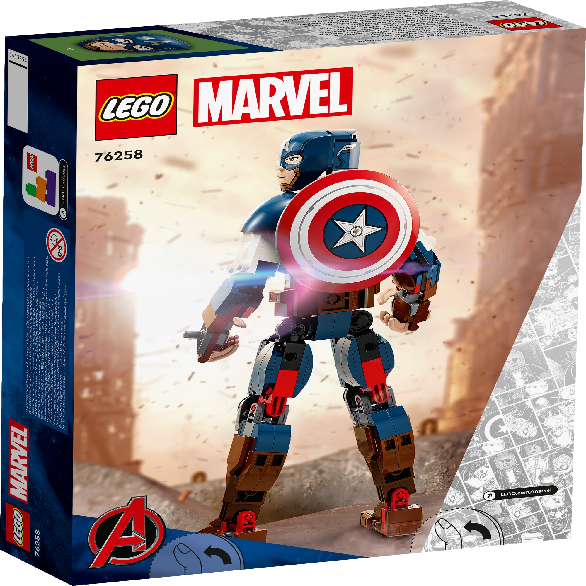 LEGO SUPERHEROES 76258 Đồ chơi lắp ráp Mô hình đội trưởng Mỹ Captain America - (310 chi tiết)