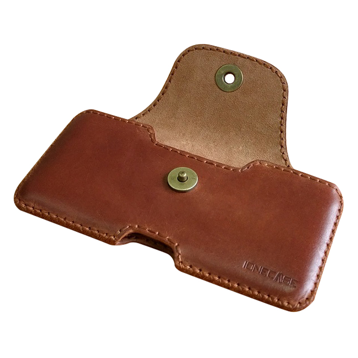 Bao Da Đeo Lưng Dành Cho iPhone Xs Max Da Sáp Nâu Bò