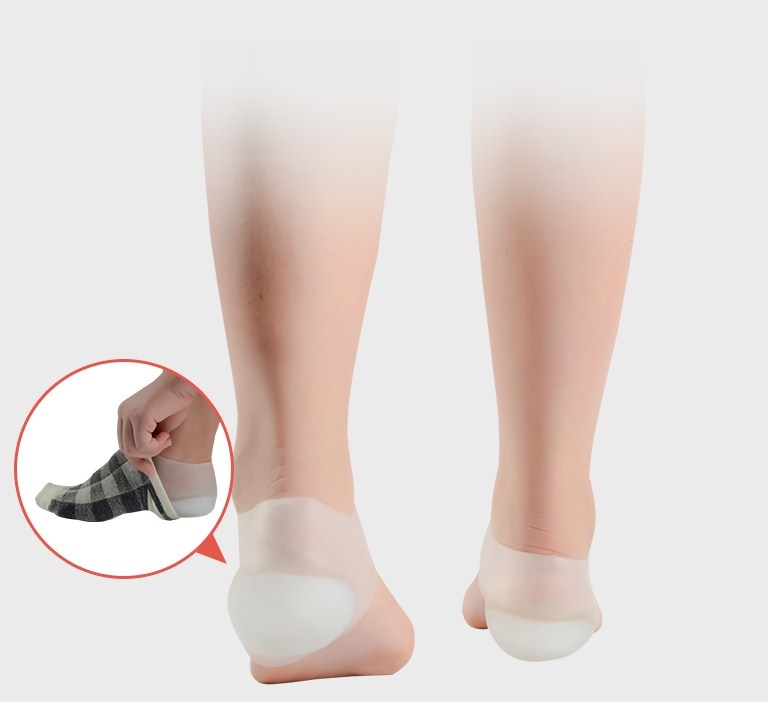 Tất Silicon Y Tế Miếng Lót Chân Silicon Tăng Chiều Cao Bảo Vệ Gót Chân Chóng Đau Chân