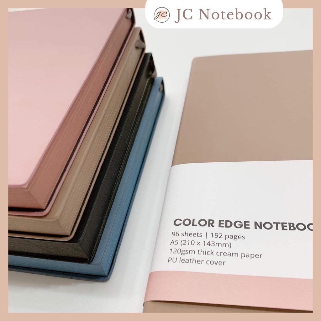 Dusty Pink Color Edge Notebook - Sổ Tay Bìa Da Mềm - Da PU A5 In Viền Màu - Sổ Line Ruột Kẻ Ngang