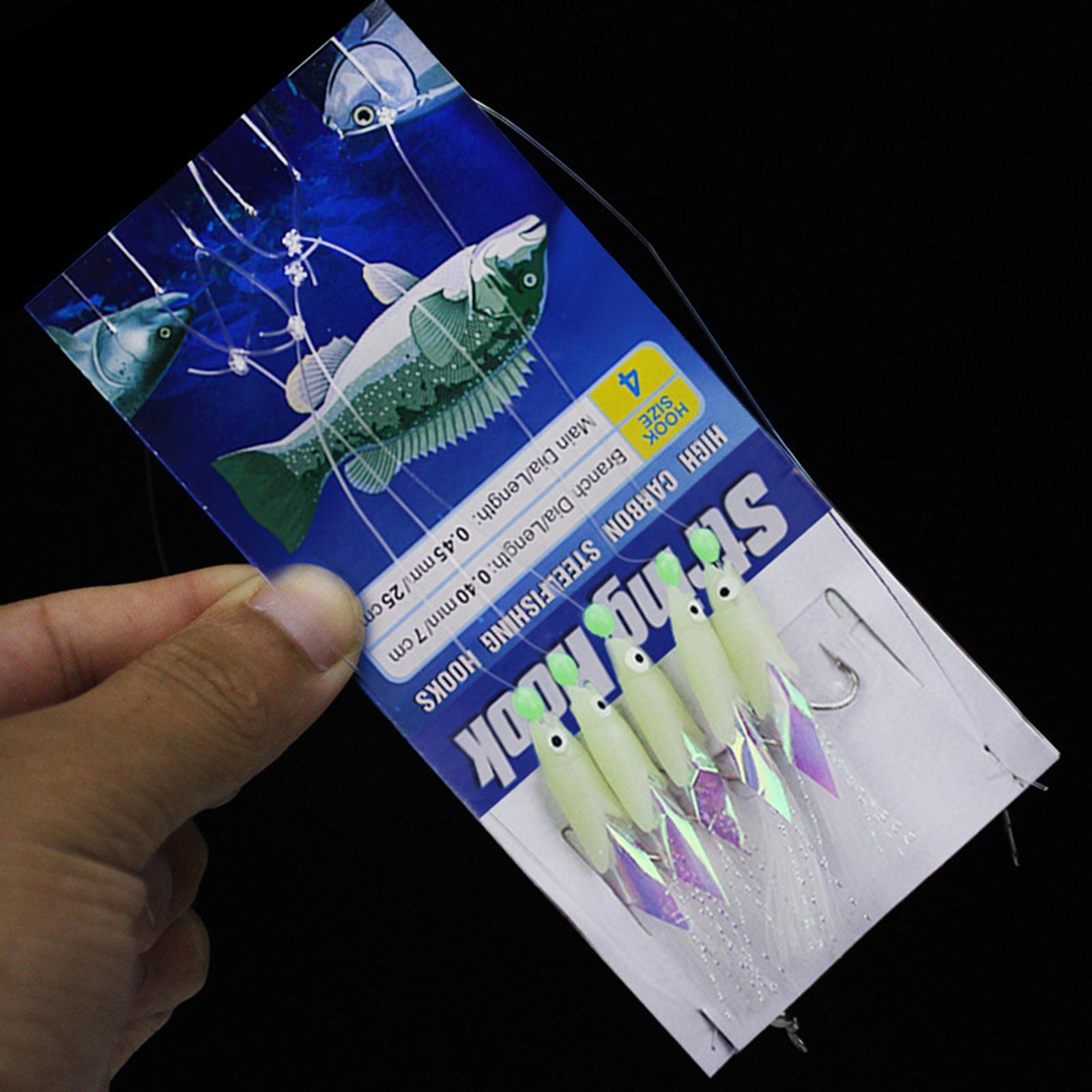 Fishing Rigs High Carbon Steel Hooks 5 Hooks Fishing Rigs for Fresh/saltwater