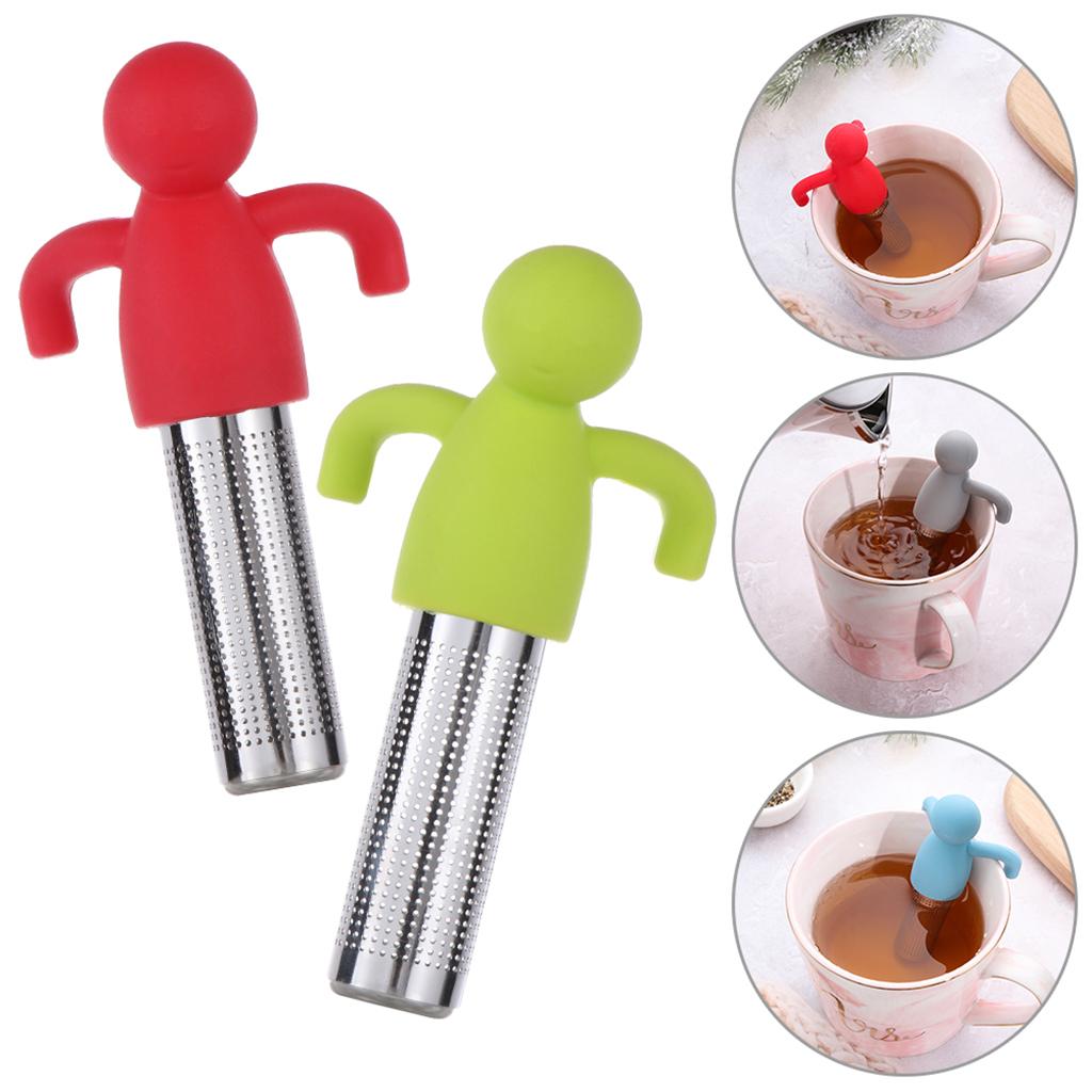 Tea Infuser, Fine Mesh Tea Cup Filter Silicone Handle Stainless Steel Tea Strainer Loose Tea Steeper for Loose Leaf Tea or Herbal Tea