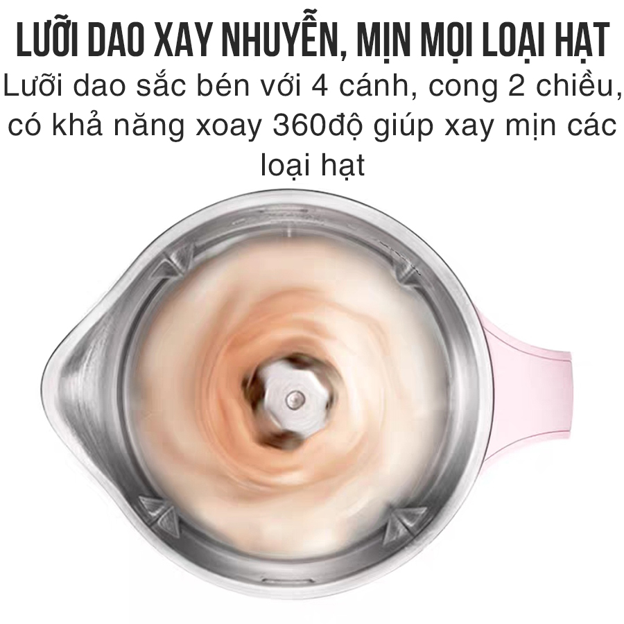 Máy Nấu Sữa Hạt Đa Năng Máy Xay Sữa Hạt Làm Sữa Đậu Lành Dung tích 350ml Xay Nhuyễn Kết Hợp Nấu