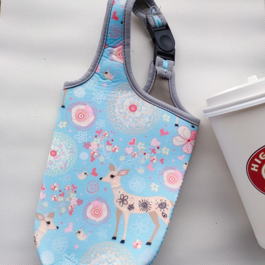 Túi vải yeti 900ml treo ly giữ nhiệt lớn có quai xách mang đi đa năng - họa tiết đẹp cute cho nữ
