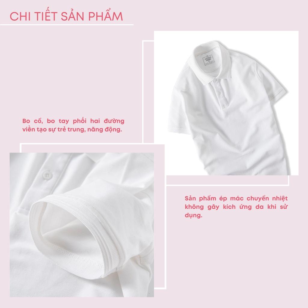 Áo polo nữ ADINO màu trắng phối viền chìm vải cotton co giãn dáng công sở slimfit hơi ôm trẻ trung APN03