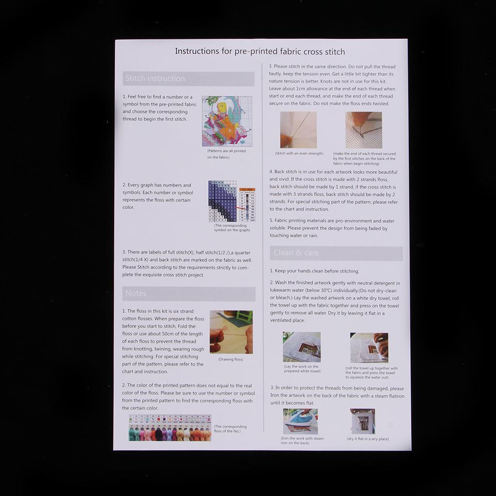 Colorful Parrots Stamped Cross Stitch Kit DIY Handmade Needlework