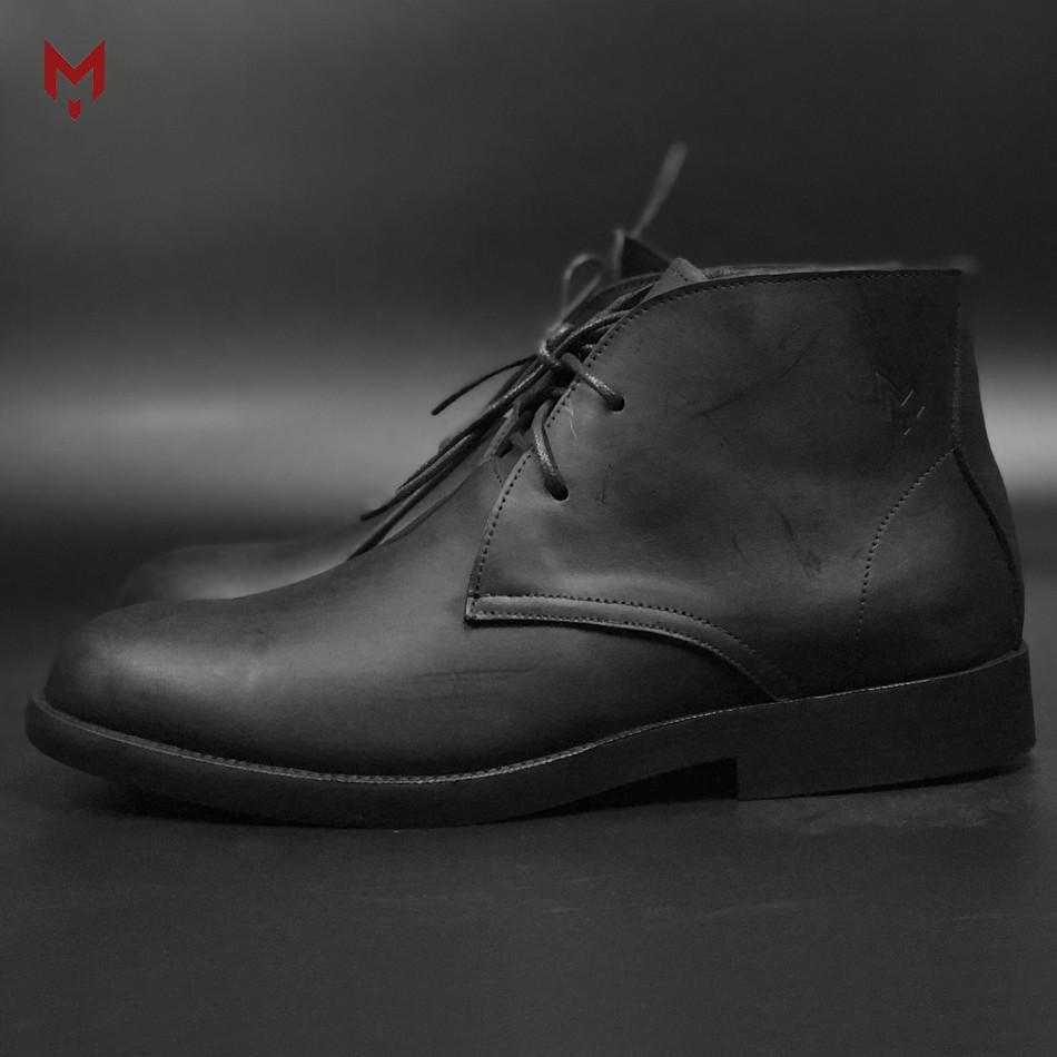 Giày cao cổ nam MAD Chukka Boots Brown da bò sáp ngựa điên cao cấp phong cách bụi bặm cá tính mạnh mẽ