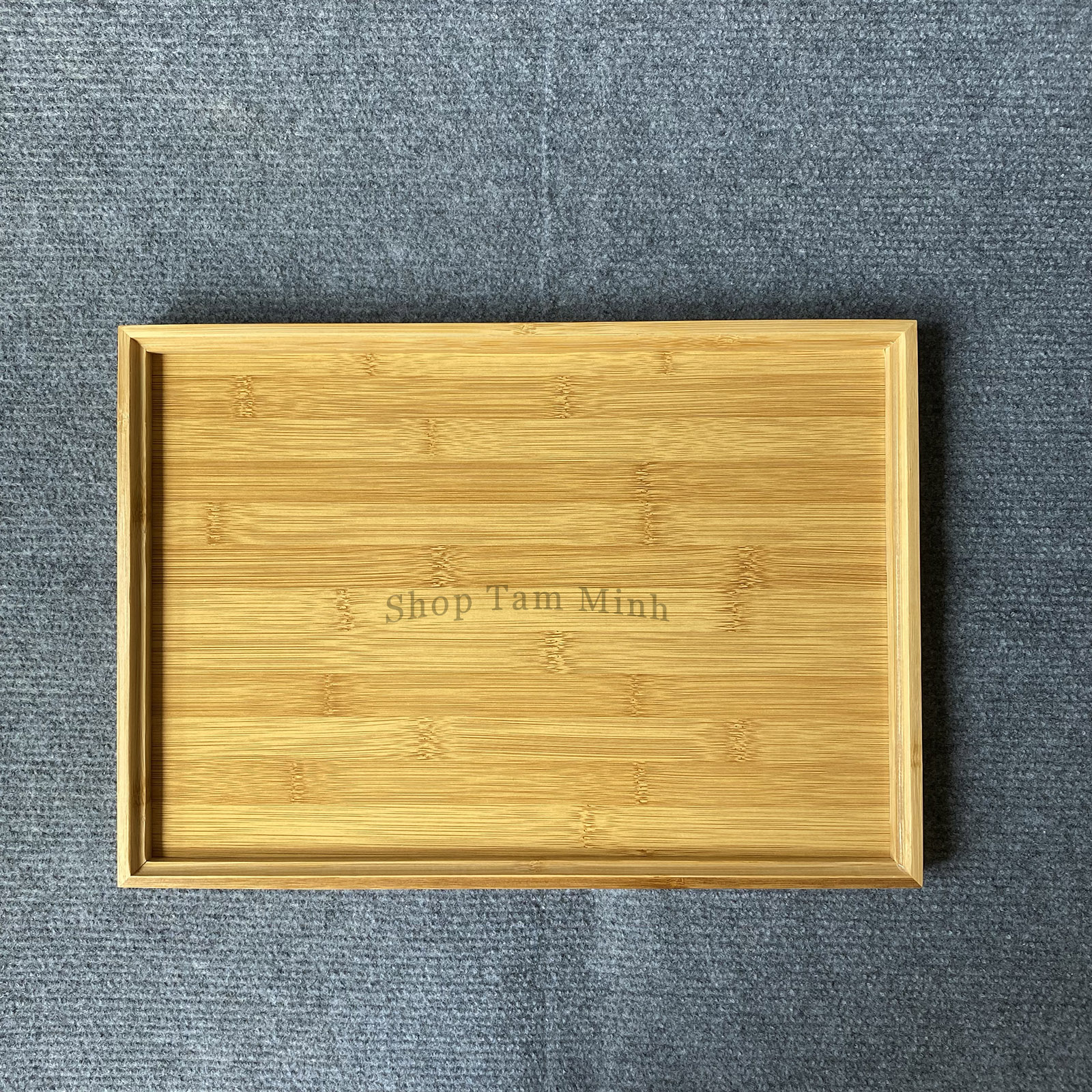 Khay Trà Tre hình chữ nhật Kích thước 37*26*2,5cm, làm bằng Gỗ Tre bền, sáng đẹp - Khay đựng Bánh Kẹo, Hoa Quả