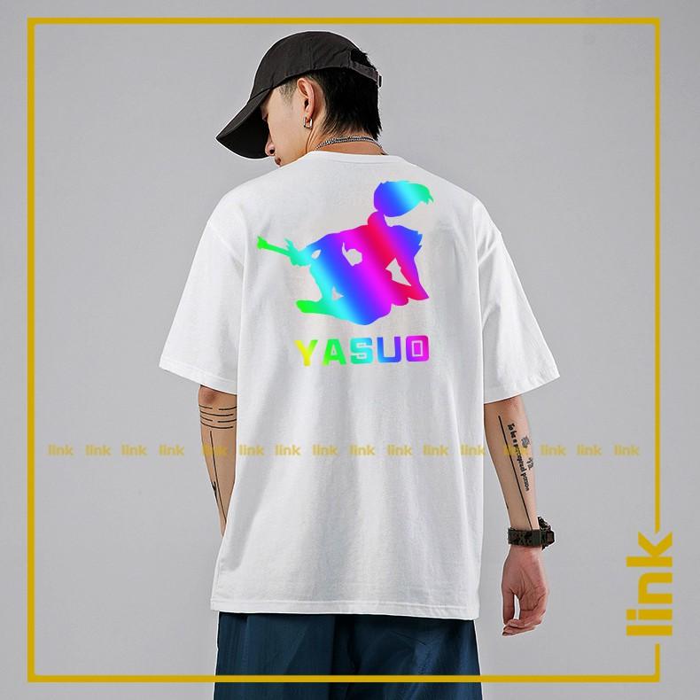 Áo thun phản quang YASUO ĐẤNG đa sắc cực phẩm tay lỡ